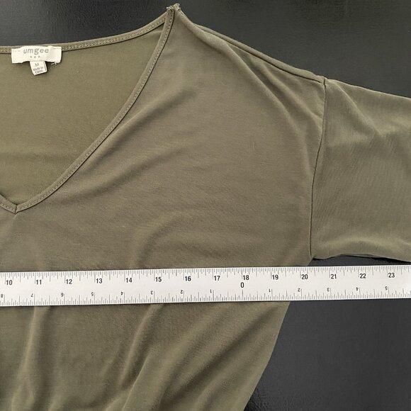 Umgee Wide Leg Crop Jumpsuit Size M Olive Moss Green Boho Beachy Resort Vacation - Picture 9 of 12